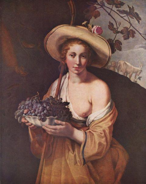 Abraham Bloemaert Shepherdess with Grapes oil painting image